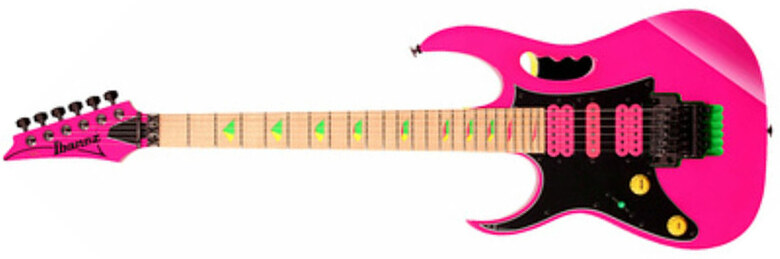 Ibanez Steve Vai Jem777 Sk Lh Gaucher Japon Signature Hsh Dimarzio Fr - Shocking Pink - Guitarra electrica para zurdos - Main picture