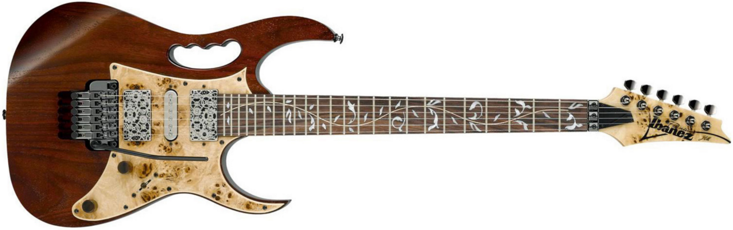 Ibanez Steve Vai Jem77wdp Cnl Signature Premium 2016 - Charcoal Brown Low Gloss - Guitarra eléctrica con forma de str. - Main picture