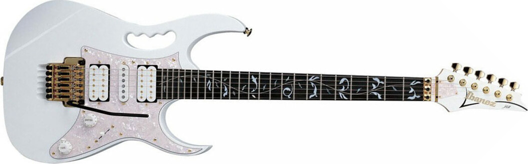 Ibanez Steve Vai Jem7v Wh Prestige Japon Signature Hsh Fr Rw - White - Guitarra eléctrica con forma de str. - Main picture