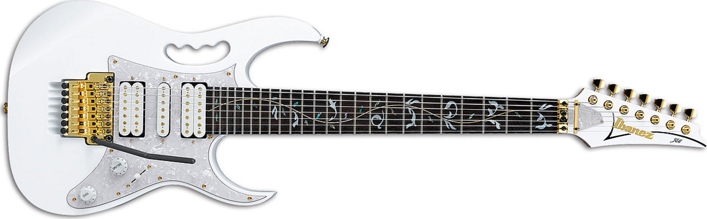 Ibanez Steve Vai Jem7v7 Wh Prestige Japan - White - Guitarra eléctrica de 7 cuerdas - Main picture