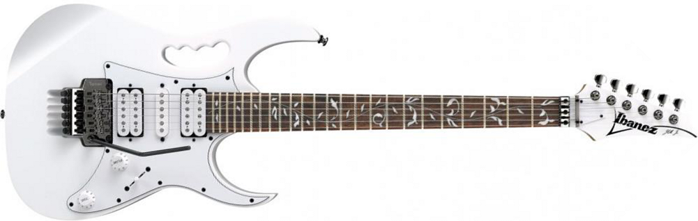 Ibanez Steve Vai Jemjr Wh Signature Hsh Fr Jat - White - Guitarra eléctrica con forma de str. - Main picture
