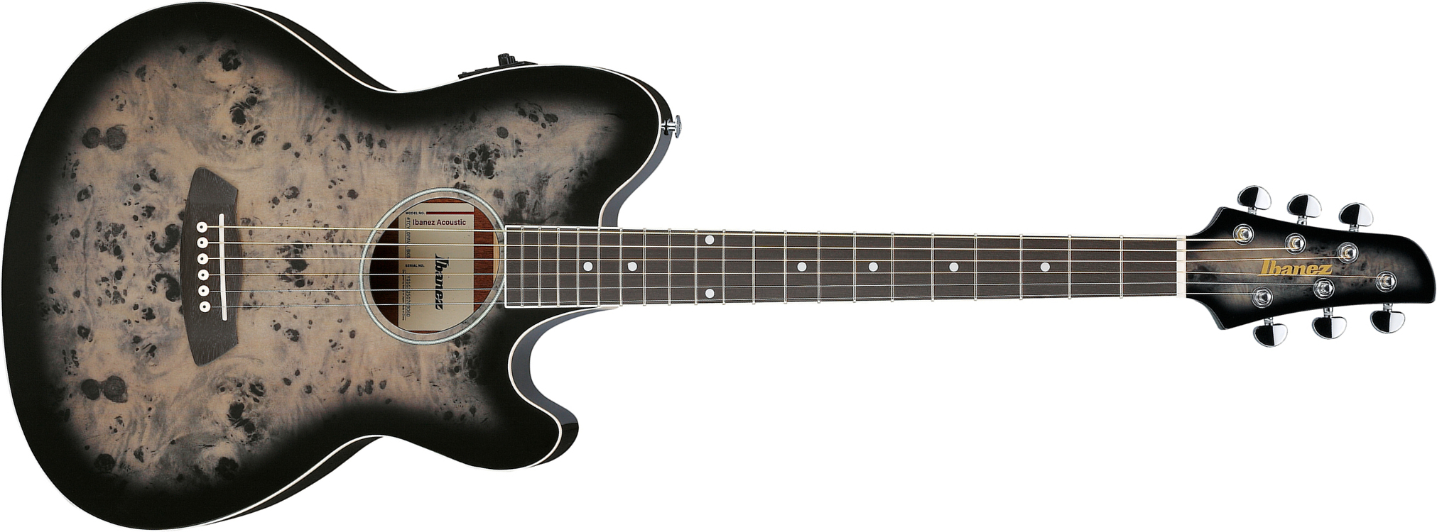 Ibanez Tcy10pa Bkb Talman Cw Tilleul Sapele Pur - Transparent Brown Black Burst - Guitarra folk - Main picture