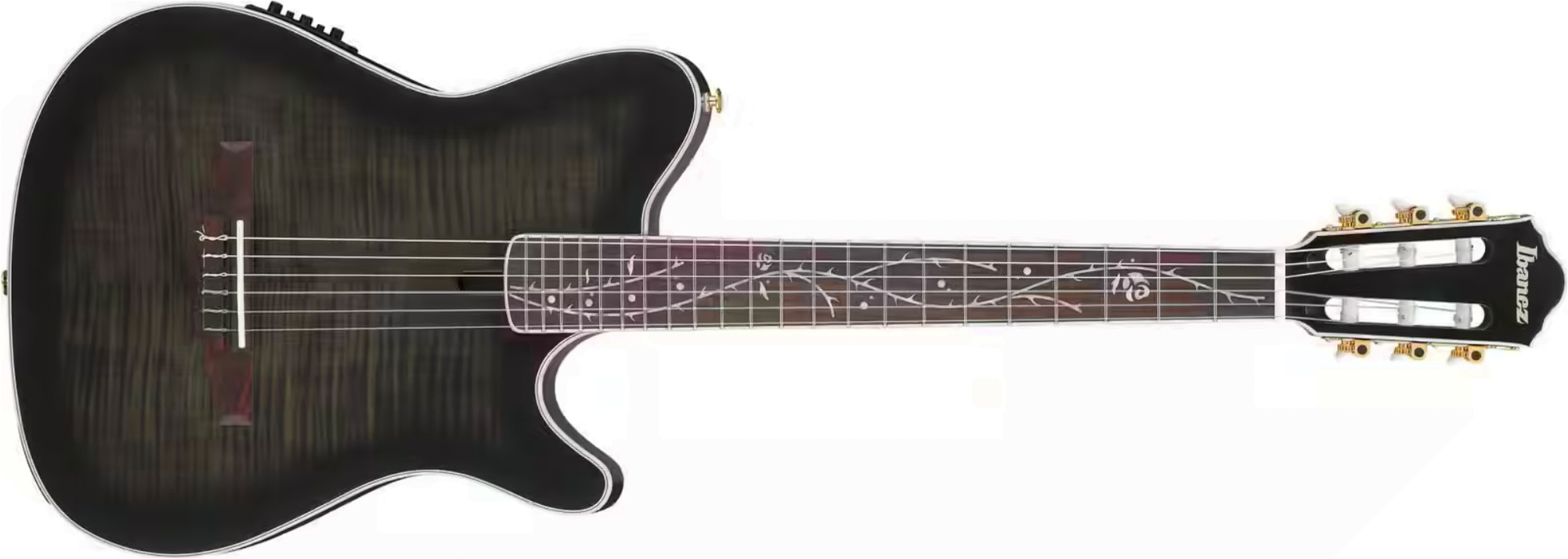 Ibanez Tim Henson Tod20fmn Bfl Ind Signature Erable Sapele Rw - Black Burst Fade Low Gloss - Guitarra clásica 4/4 - Main picture