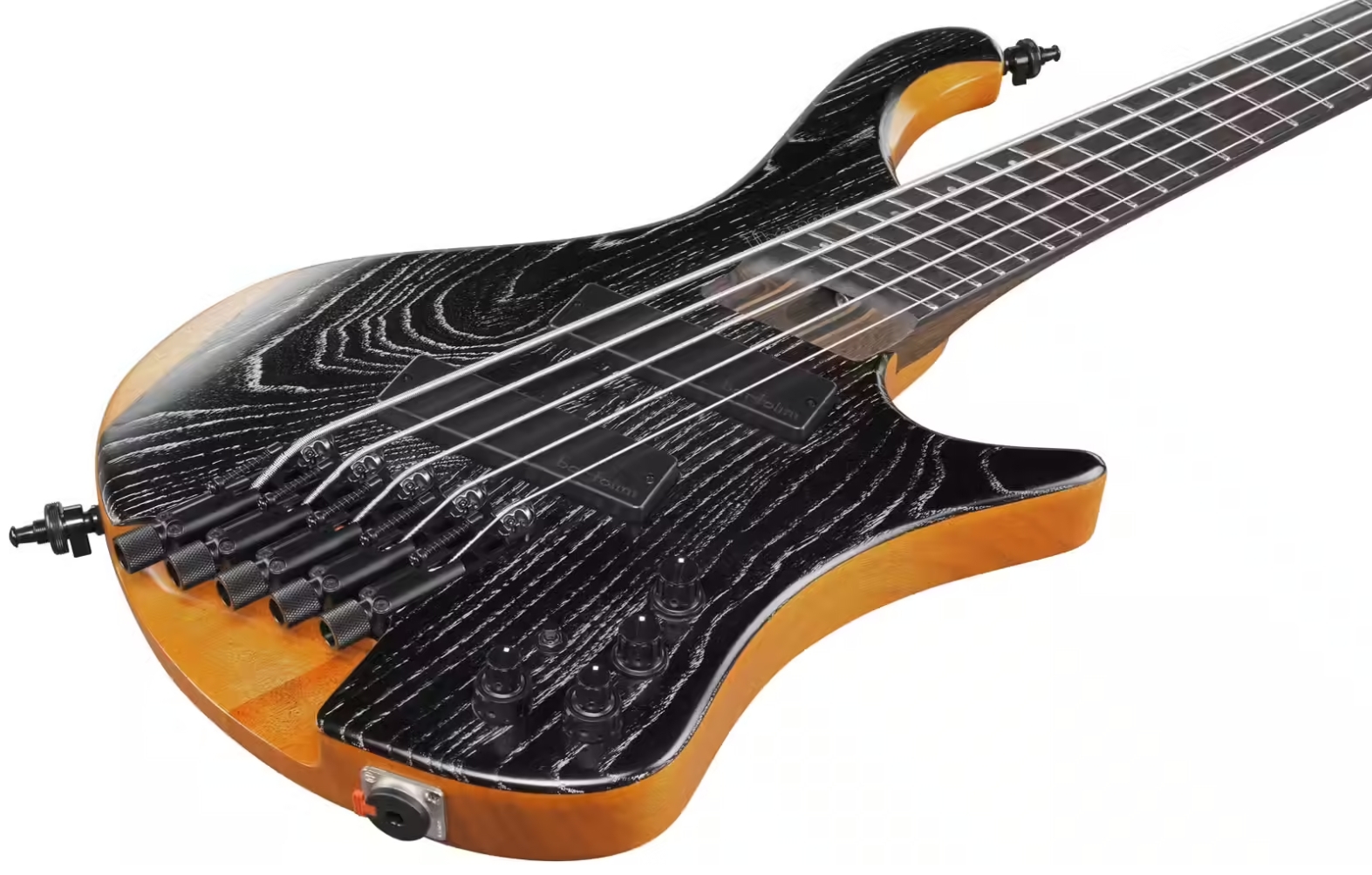 Ibanez Ehb1135ms Skl Workshop Multiscale 5c Active Bartolini Pp - Silver Wave Black Low Gloss - Bajo eléctrico de cuerpo sólido - Variation 2