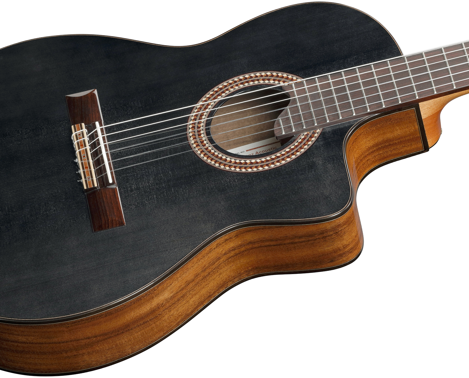 Ibanez Ga360tce Nt Classical 4/4 Thinline Epicea Acacia Rw - Transparent Black High Gloss - Guitarra clásica 4/4 - Variation 2