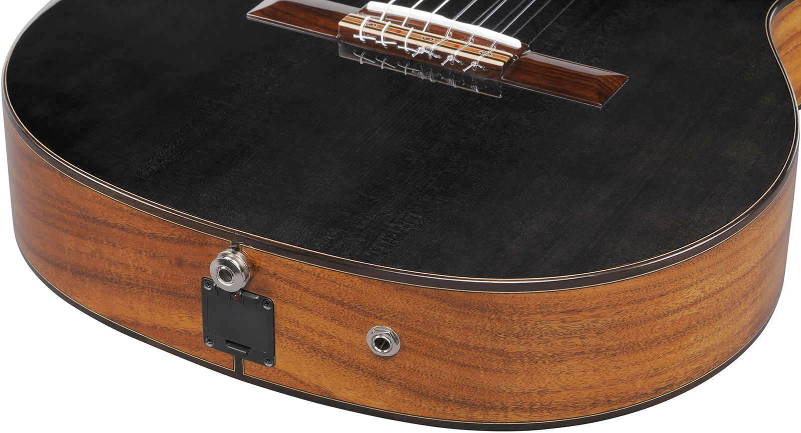 Ibanez Ga360tce Nt Classical 4/4 Thinline Epicea Acacia Rw - Transparent Black High Gloss - Guitarra clásica 4/4 - Variation 4