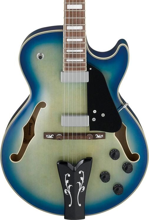 Ibanez George Benson Gb10em Jbb Signature Hh Ht Eb - Jet Blue Burst - Guitarra elécrica Jazz cuerpo acústico - Variation 1