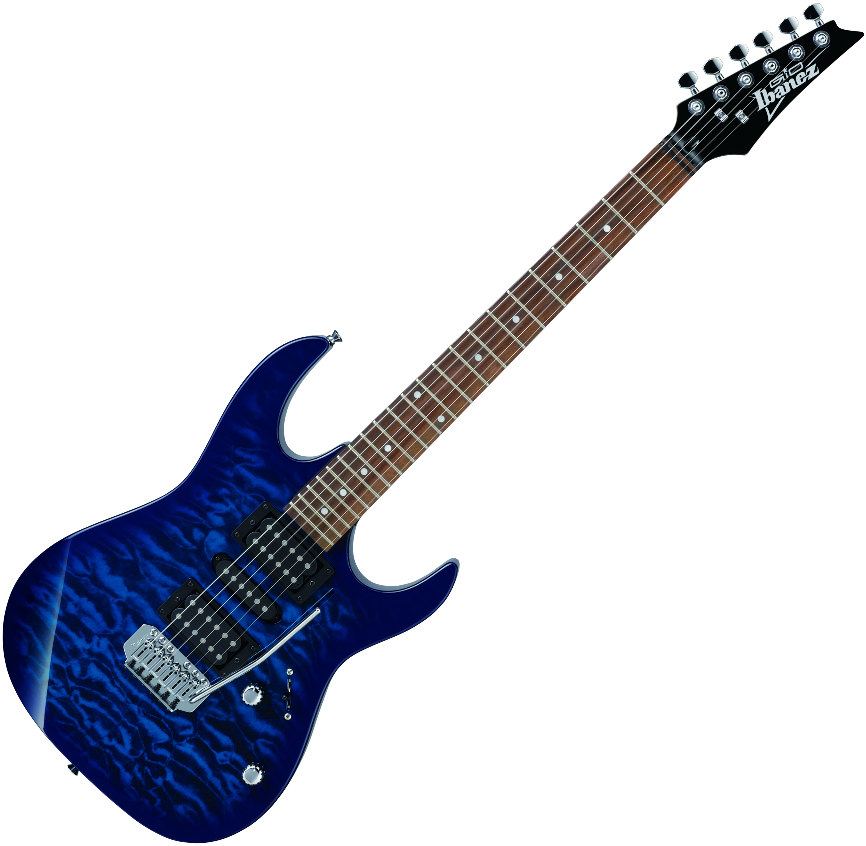 Guitarra eléctrica de cuerpo sólido Ibanez GRX70QA TBB GIO - transparent  blue burst azul