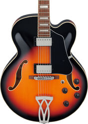 Guitarra elécrica jazz cuerpo acústico Ibanez AF75 BS Artcore - Brown sunburst