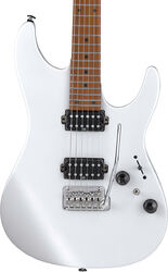 Guitarra eléctrica con forma de str. Ibanez AZ2402 PWF Prestige Japan - Pearl white flat