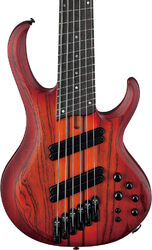 Bajo eléctrico de cuerpo sólido Ibanez Bass Workshop BTB866MS BRF 6-String - Brown Topaz Burst Flat