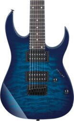 Guitarra eléctrica con forma de str. Ibanez GIO GRG7221QA TBB 7-String - transparent blue burst