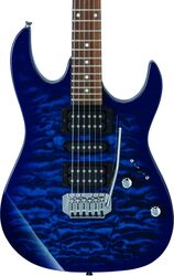 Guitarra eléctrica con forma de str. Ibanez GRX70QA TBB GIO - Transparent blue burst