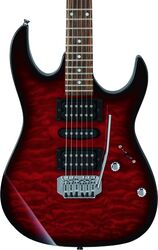 Guitarra eléctrica con forma de str. Ibanez GRX70QA TRB GIO - Transparent red burst
