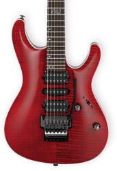 Guitarra eléctrica con forma de str. Ibanez Kiko Loureiro KIKO100 TRR Prestige Japan - Transparent red ruby