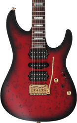 Guitarra eléctrica con forma de str. Ibanez Prestige Japan Kiko Loureiro KIKO300 RTT - Ruby Red Sunburst Flat