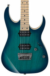 Guitarra eléctrica con forma de str. Ibanez RG652AHMFX NGB Prestige Japan - Nebula green burst