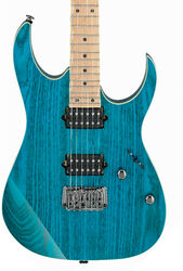 Guitarra eléctrica con forma de str. Ibanez Prestige Japan RG652AHMFX TAB Ltd - Transparent Aqua Blue