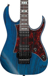 Guitarra eléctrica con forma de str. Ibanez Prestige Japan RG653DX TDF - Transparent Deep Blue Flat