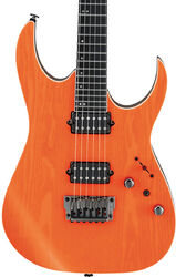 Guitarra eléctrica con forma de str. Ibanez RGR5221 TFR Prestige Japan - Transparent fluorescent orange