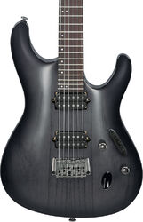 Guitarra eléctrica con forma de str. Ibanez Prestige Japan S6621AH TGB - transparent grey burst