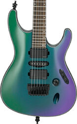 Guitarra eléctrica con forma de str. Ibanez S671ALB BCM Axion Label - Blue chameleon