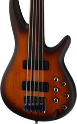 Bajo eléctrico de cuerpo sólido Ibanez SRF705 BBF Workshop - Brown burst flat