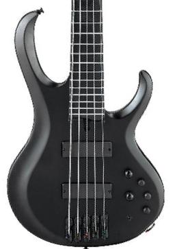 Bajo eléctrico de cuerpo sólido Ibanez Iron Label BTB625EX BKF 5-String - black flat