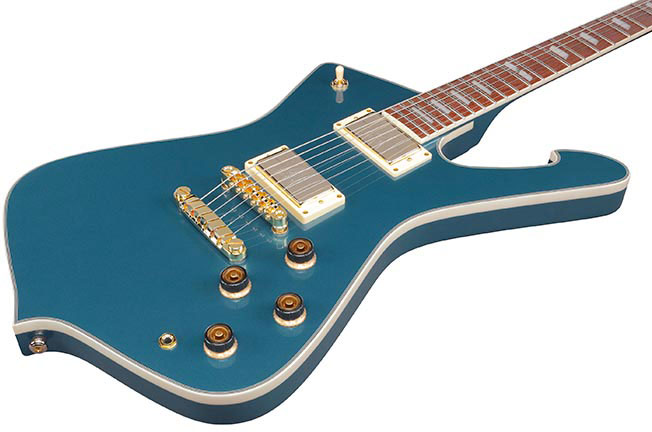 Ibanez Ic420 Abm Iceman 2h Ht Jat - Antique Blue Metallic - Guitarra electrica retro rock - Variation 2
