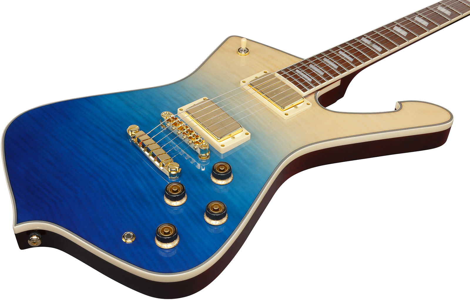 Ibanez Ic420fm Tbg Iceman 2h Ht Jat - Transparent Blue Gradation - Guitarra eléctrica con forma de str. - Variation 2