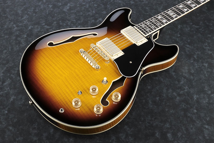 Ibanez John Scofield Jsm10 Vys Signature Hh Ht Eb - Vintage Yellow Sunburst - Guitarra eléctrica semi caja - Variation 1