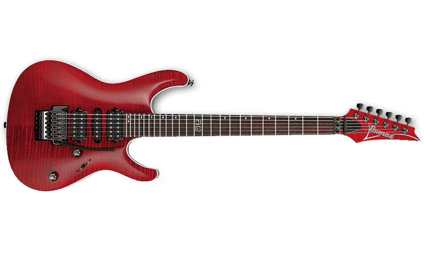 Ibanez Kiko Loureiro Kiko100 Trr Prestige Jap Signature Hsh Fr Rw - Transparent Red Ruby - Guitarra eléctrica con forma de str. - Variation 1