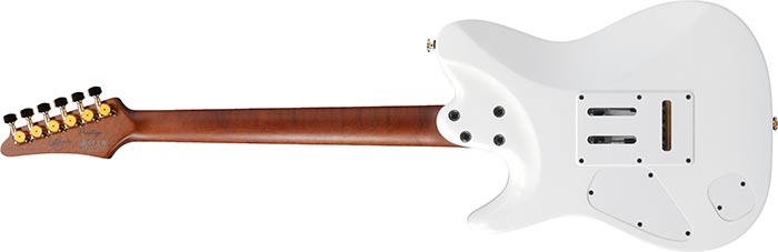 Ibanez Lari Basilio Lb1 Wh Jap Signature Hss Trem Mn - White - Guitarra eléctrica con forma de tel - Variation 1