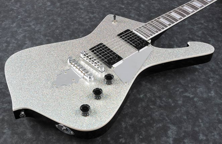 Ibanez Paul Stanley Ps60 Ssl Signature Hh Ht Pur - Silver Sparkle - Guitarra electrica metalica - Variation 2