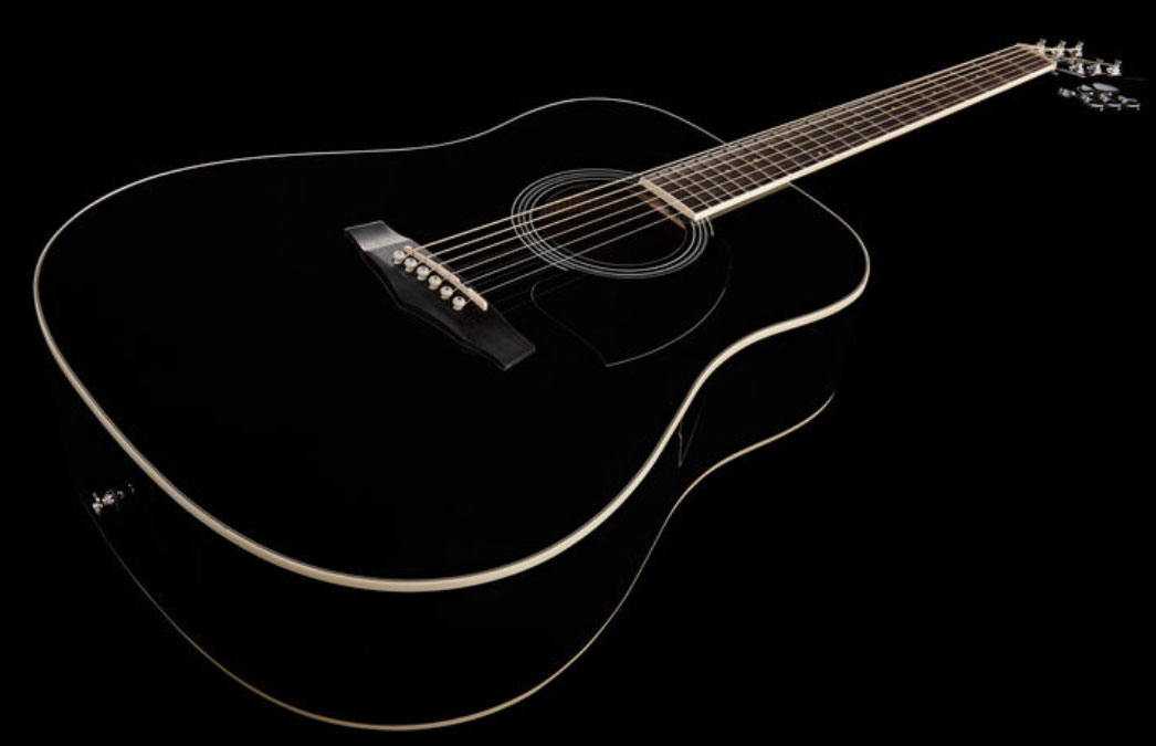 Ibanez Pf15 Bk Dreadnought Epicea Acajou Lau - Black - Guitarra acústica & electro - Variation 1