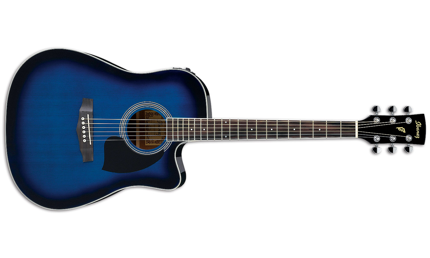 Ibanez Pf15ece Tbs Dreadnought Cw Epicea Acajou Lau - Trans Blue Sunburst - Guitarra electro acustica - Variation 1