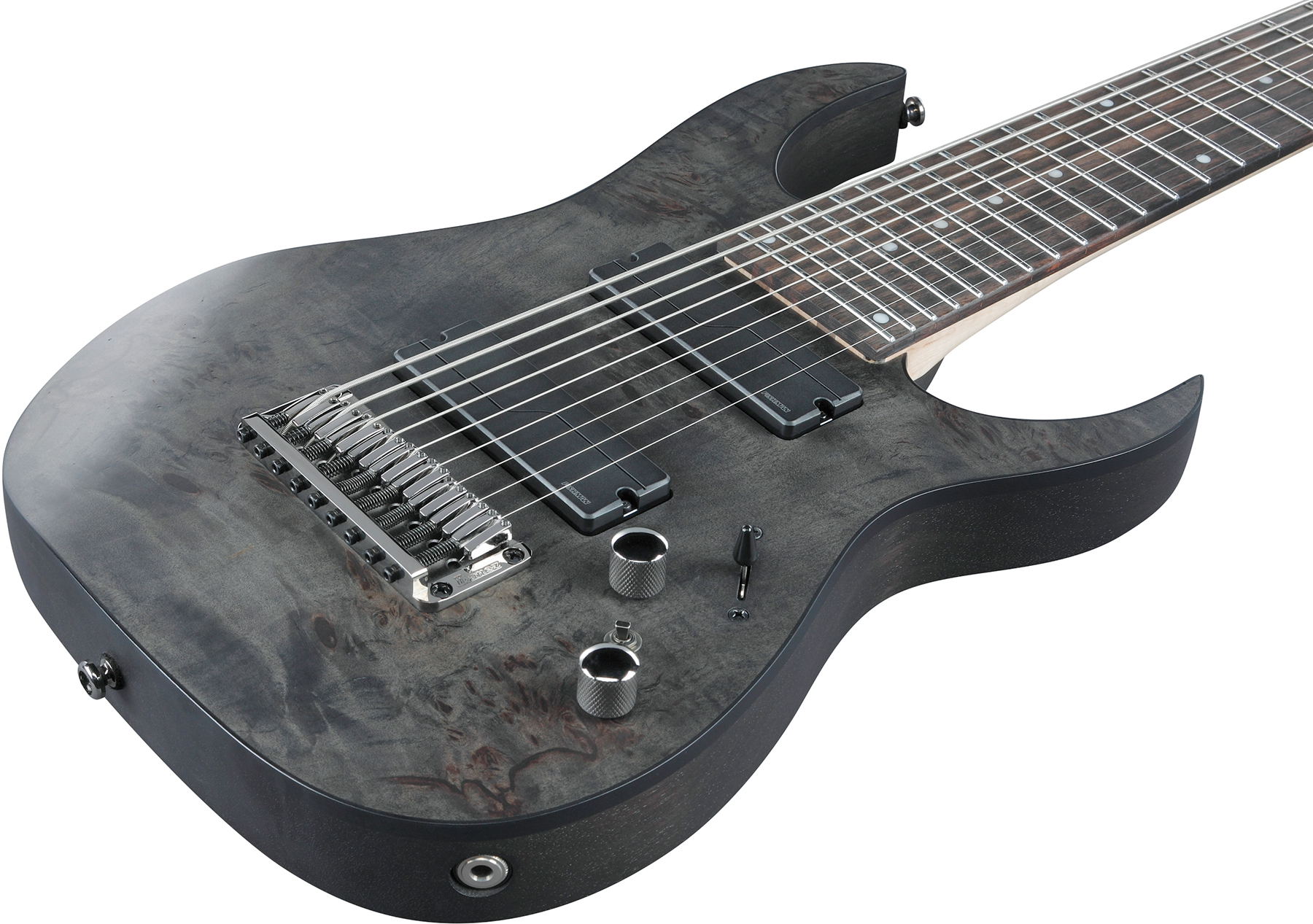 Ibanez Rg9pb Tgf Axe Design Lab 9c 2h Fishman Fluence Modern Ht Eb - Transparent Grey Flat - Guitarra electrica de 8 y 9 cuerdas - Variation 2