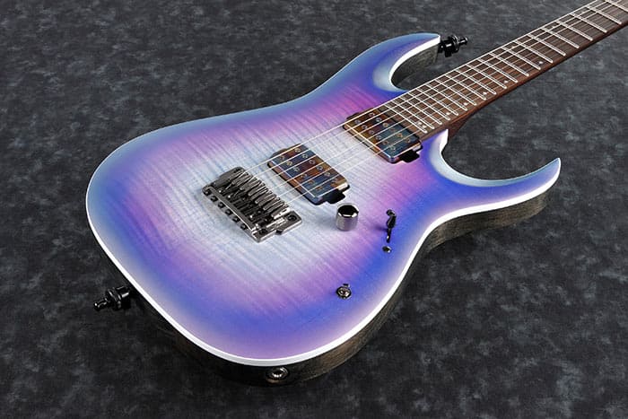 Ibanez Rga61al Iaf Axion Label Hh Bare Knuckle Ht Eb - Indigo Aurora Burst Flat - Guitarra electrica metalica - Variation 3