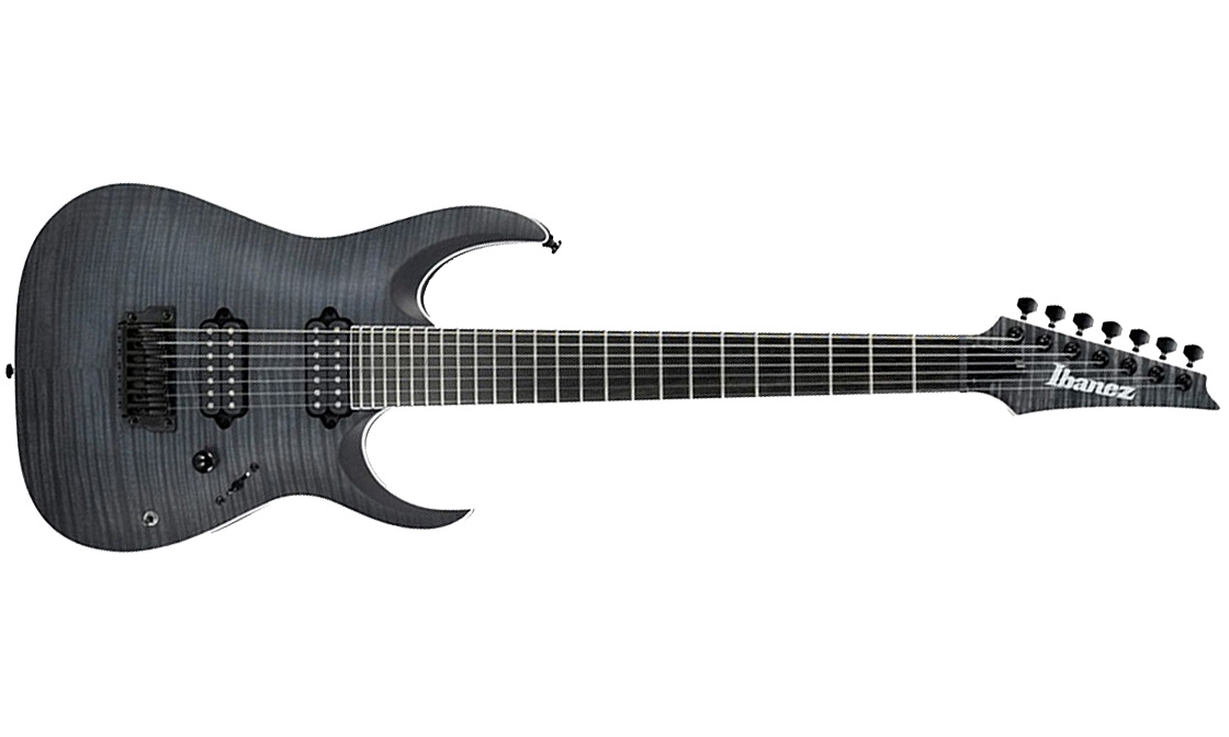 Ibanez Rgaix7fm Tgf Iron Label Hh Ht Eb - Transparent Gray Flat - Guitarra eléctrica de 7 cuerdas - Variation 1