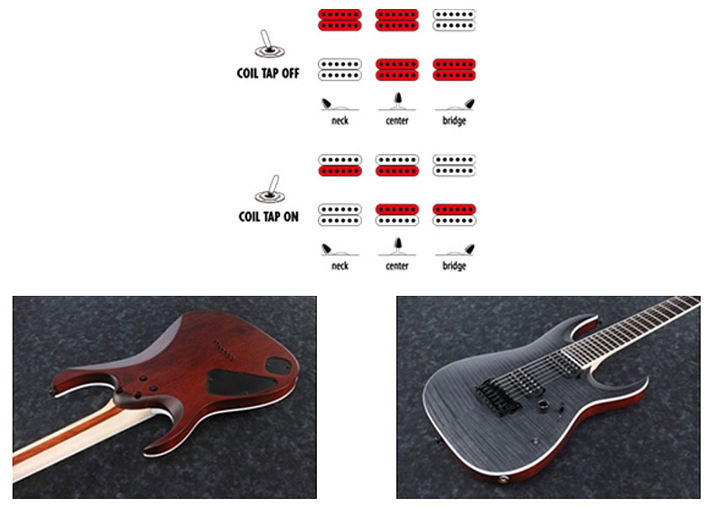 Ibanez Rgaix7fm Tgf Iron Label Hh Ht Eb - Transparent Gray Flat - Guitarra eléctrica de 7 cuerdas - Variation 2