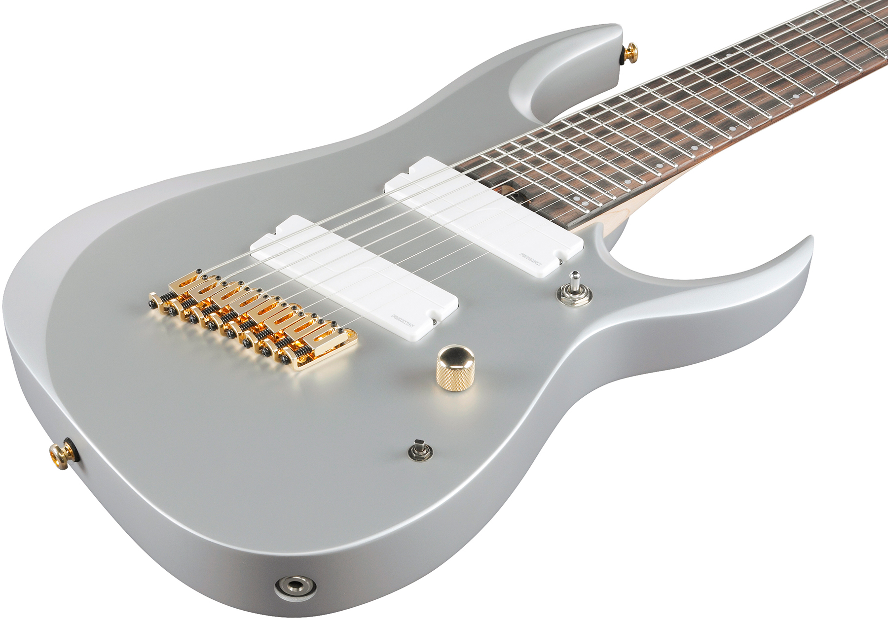 Ibanez Rgdms8 Csm Axe Design Lab 8c Multiscale 2h Fishman Fluence Modern Ht Eb - Classic Silver Matte - Guitarra electrica de 8 y 9 cuerdas - Variatio