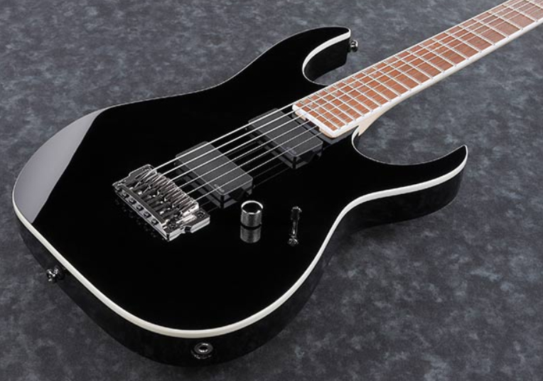 Ibanez Rgib21 Bk Iron Label Hh Emg Ht Jat - Black - Guitarra eléctrica barítono - Variation 1