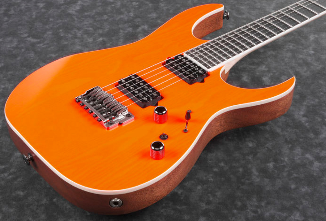 Ibanez Rgr5221 Tfr Prestige Jap Ht Bare Knuckle Hh Eb - Transparent Fluorescent Orange - Guitarra eléctrica con forma de str. - Variation 2