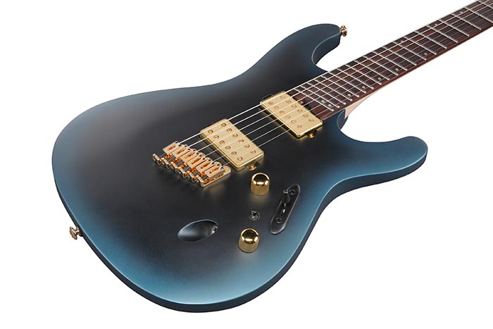 Ibanez Sml721 Mam Axe Design Lab Multiscale 2h Ht Rw - Midnight Arctic Ocean Matte - Multi-Scale Guitar - Variation 2