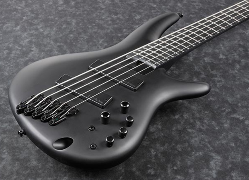 Ibanez Srms625ex Bkf Iron Label 5c Active Bartolini Ebo - Black Flat - Bajo eléctrico de cuerpo sólido - Variation 2