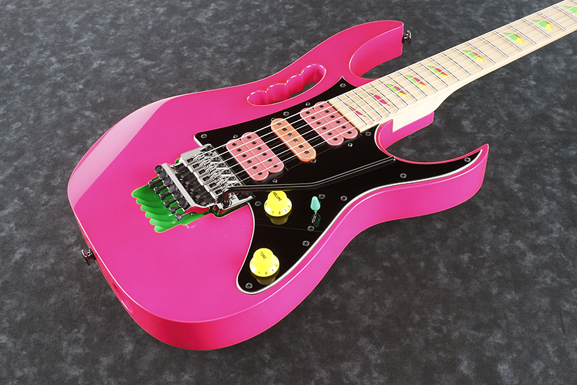 Ibanez Steve Vai Jem777 Sk Japan Hsh Dimarzio Fr - Shocking Pink - Guitarra eléctrica con forma de str. - Variation 1