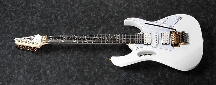 Ibanez Steve Vai Jem7vp Wh Premium Signature Hsh Fr Eb - White - Guitarra eléctrica de doble corte - Variation 1