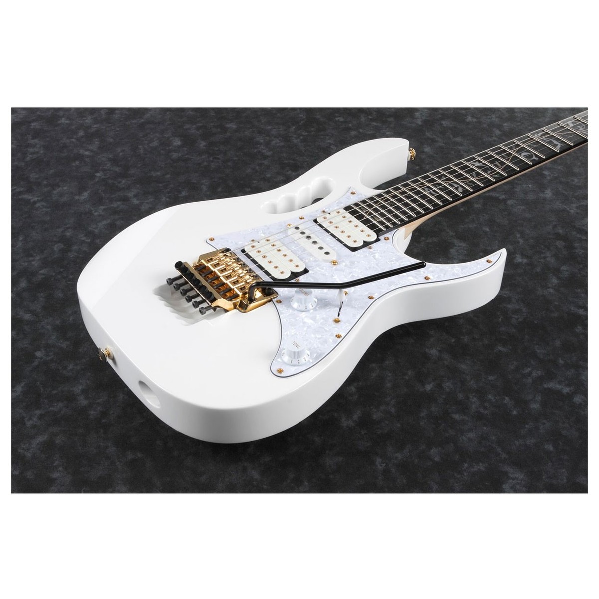 Ibanez Steve Vai Jem7vp Wh Premium Signature Hsh Fr Eb - White - Guitarra eléctrica de doble corte - Variation 3