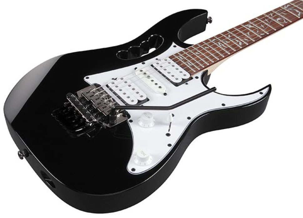 Ibanez Steve Vai Jemjr Bk Signature Hsh Fr Jat - Black - Guitarra eléctrica con forma de str. - Variation 2