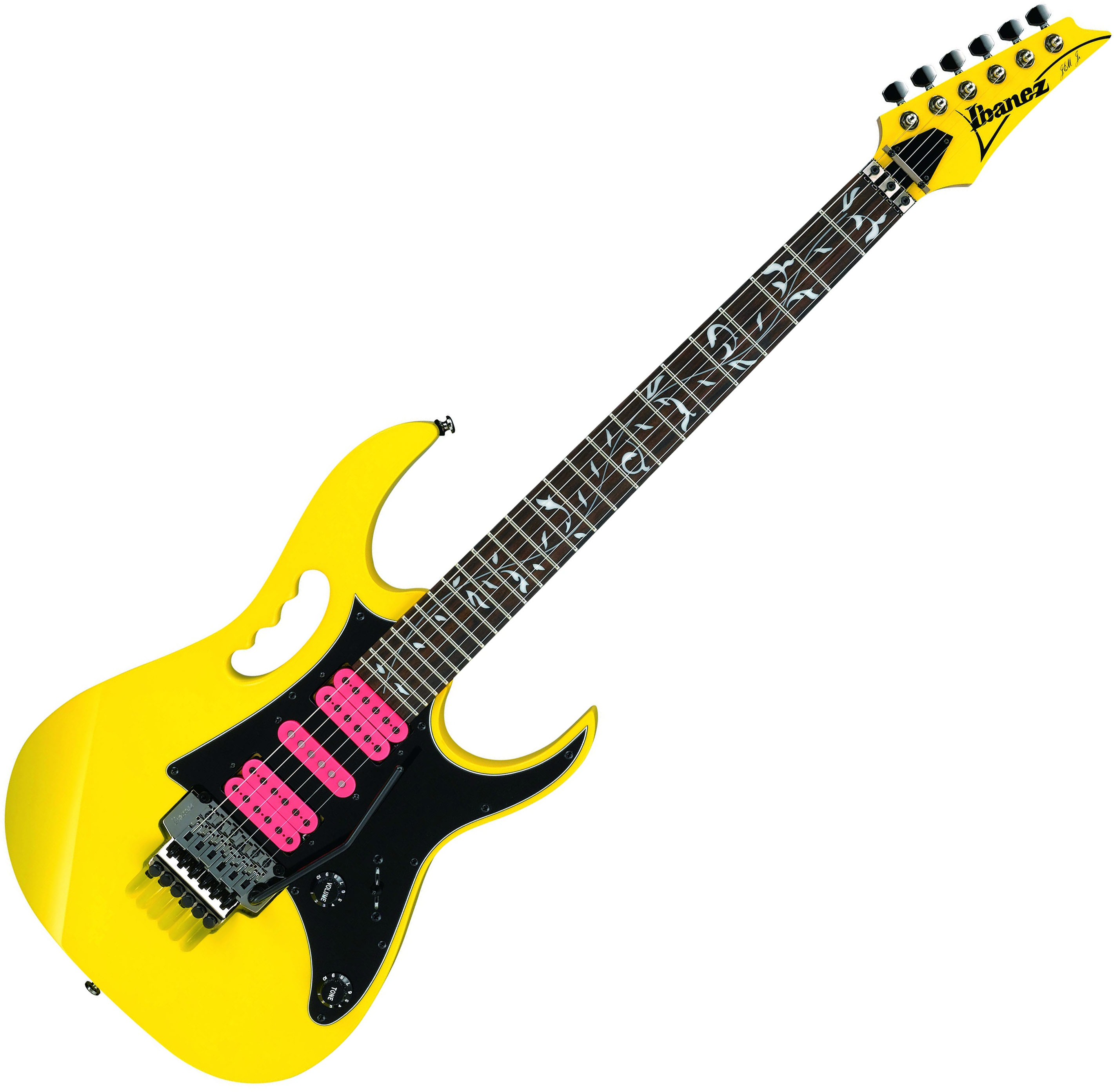 Guitarra eléctrica de cuerpo sólido Ibanez Steve Vai JEMJR YE - yellow  amarillo